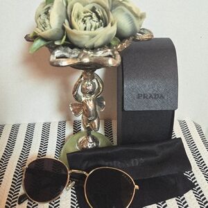 Prada Gold Sunglasses with Black Lenses